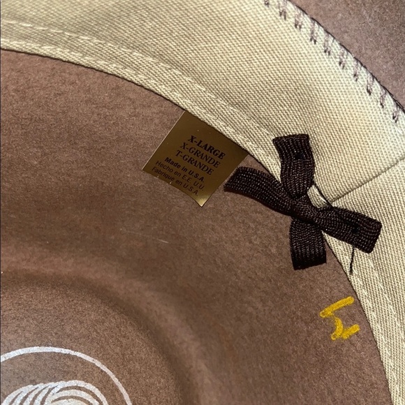 Stylish Tan Fedora Hat size XL / 100% wool